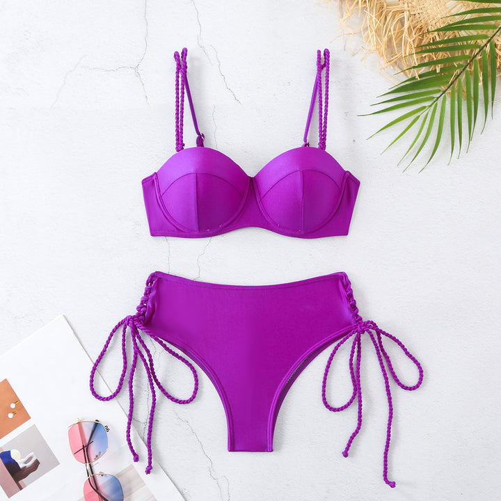 Dame bikini-sæt med polstret top og raffinerede snøre detaljer Stilla