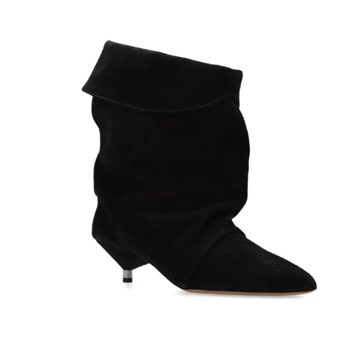 Femme Skulptural Spids-Tå Metallic Stiletto Støvler Stilla