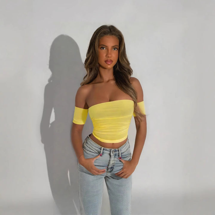 Dame Off-Shoulder Body med figursyet snit Skovae