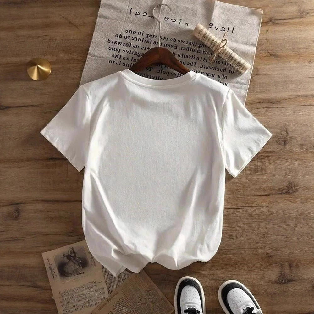Dame casual T-shirt med iøjnefaldende vintage-print Skovae