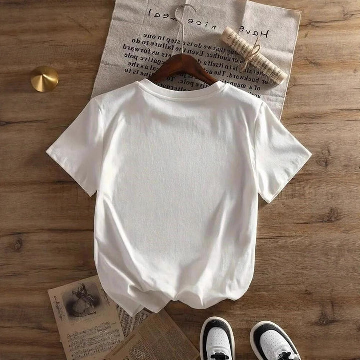 Dame casual T-shirt med iøjnefaldende vintage-print Skovae