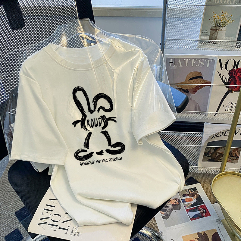 Dame T-shirt med legesyg kanin-design Stilla