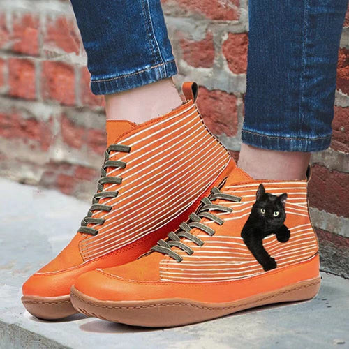 Dame fritids-sneakers med katte-design Stilla