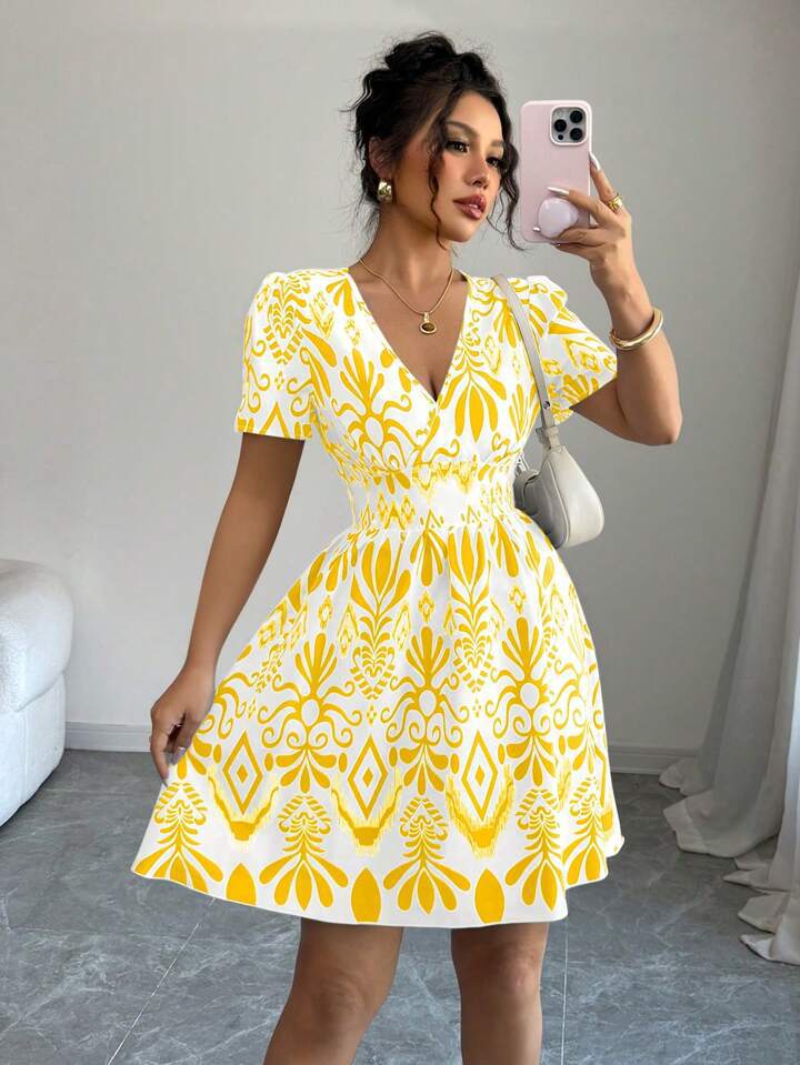 Kvinder Vintage-inspireret floral Fit and Flare Kjole Stilla