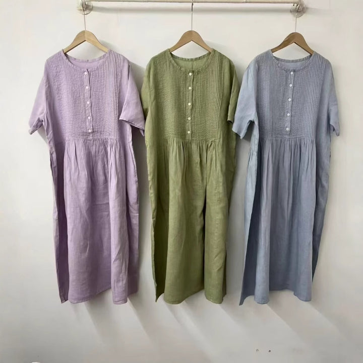 Femme Casual Knap-Bomulds Kjole Stilla