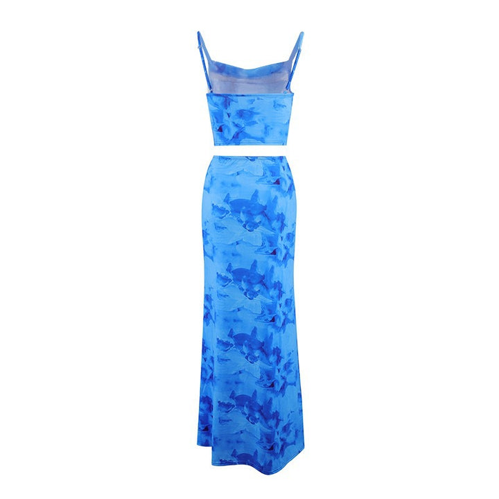 Dame Elegant cropped Top og svajende Maxi-bukser Sæt Skovae