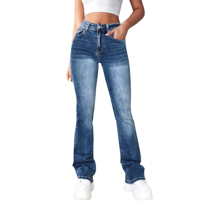 Dame Flared Jeans med højtskåret talje og moderigtig vask Stilla