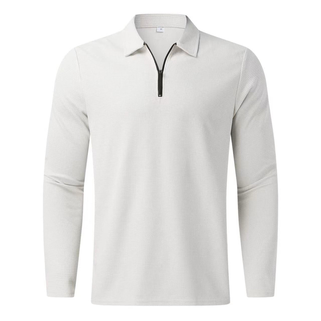 Herrer mode langærmet polo skjorte med innovativ lynlås åbning og åndbart design Stilla