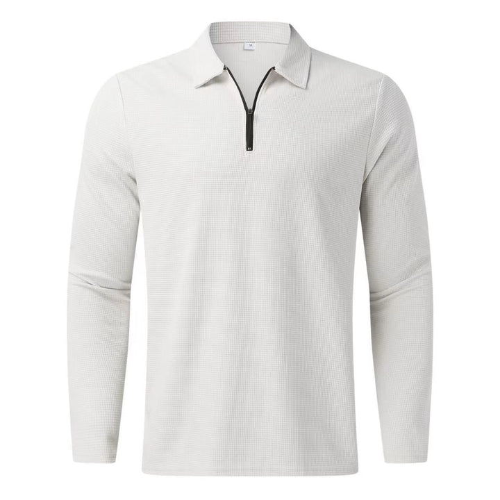 Herrer mode langærmet polo skjorte med innovativ lynlås åbning og åndbart design Stilla