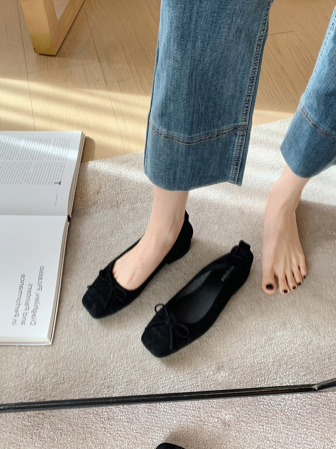 Dame Chic Leopardmønster Ballerinas med dekorativ sløjfe Stilla