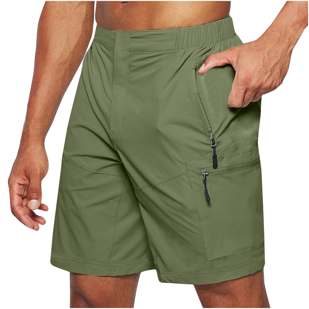 Herre funktionelle fritidsshorts med flere lynlåslommer og elastisk talje Stilla