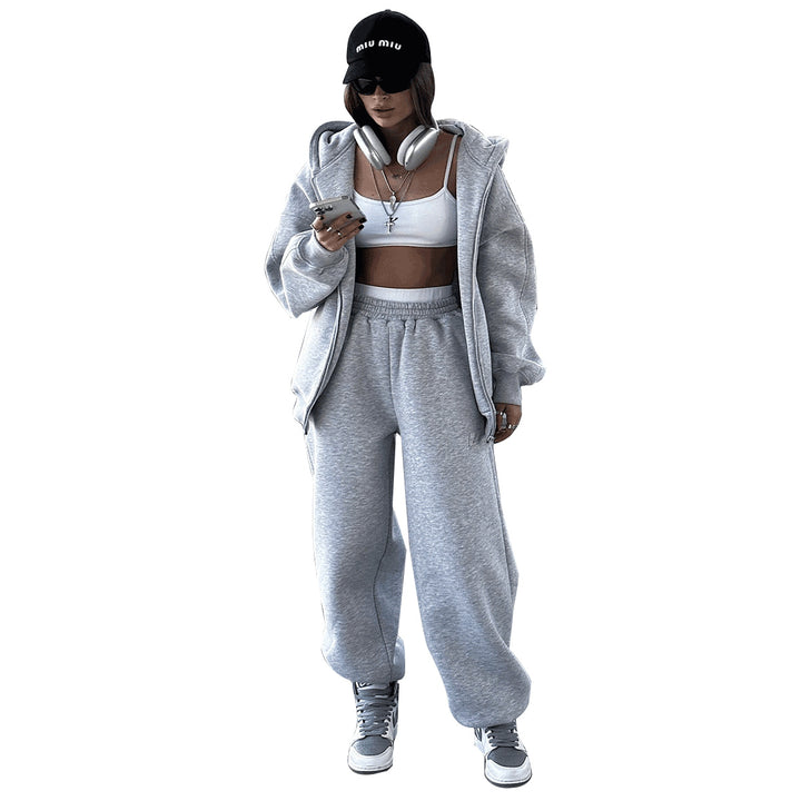 Kvindernes sporty hoodie og joggingbukser sæt Stilla