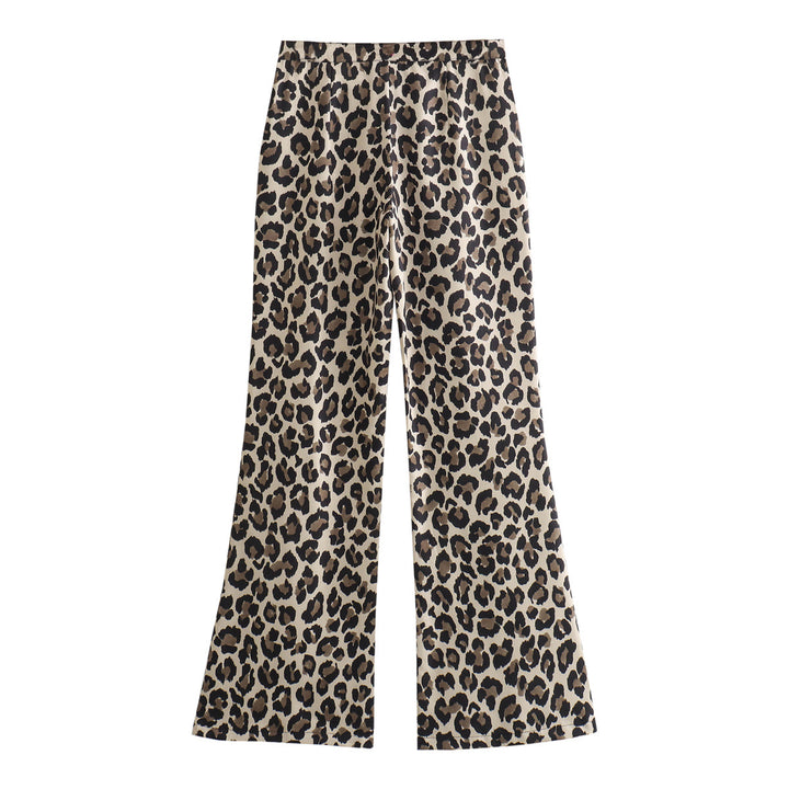 Femme Leopard-Print Bred Bukser Stilla