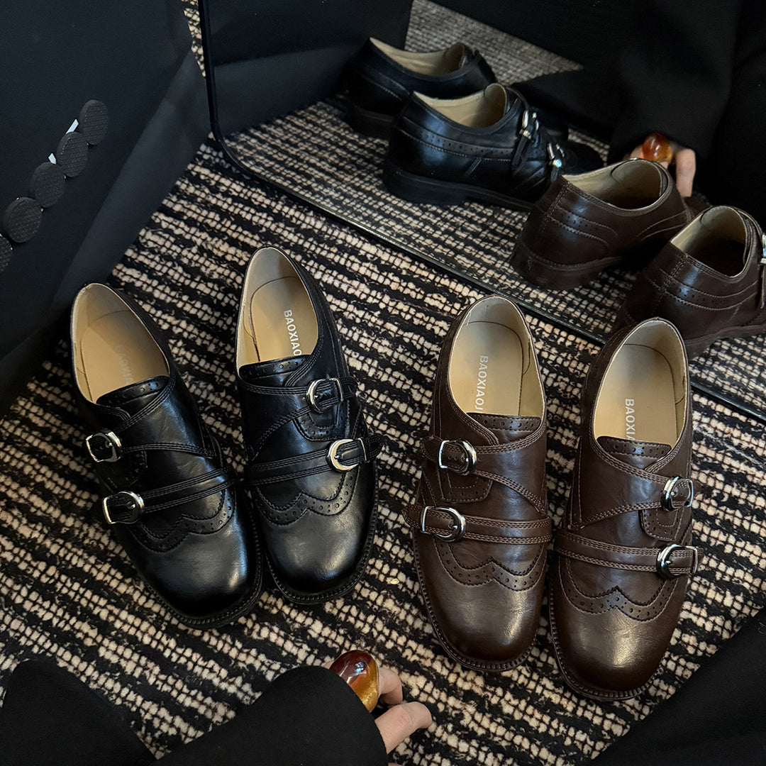 Femme Stilfulde Dobbelt-Spænde Loafers Stilla