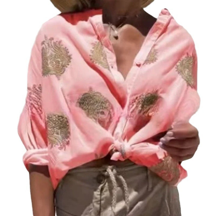 Dame broderet bluse i Boho-stil Stilla