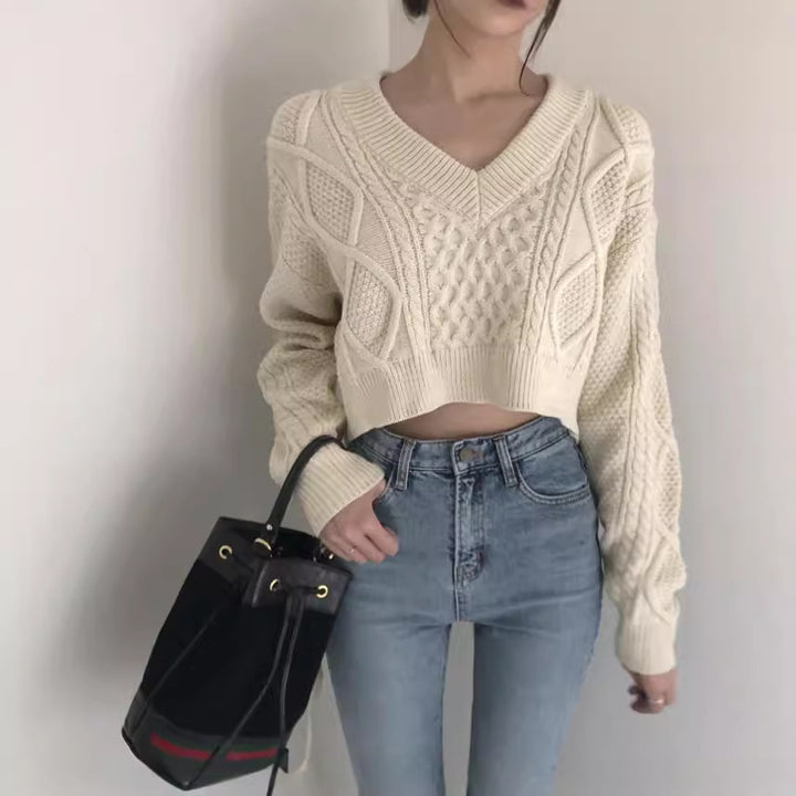 Femme Chunky Kabelstrik Åben Front Cardigan Stilla