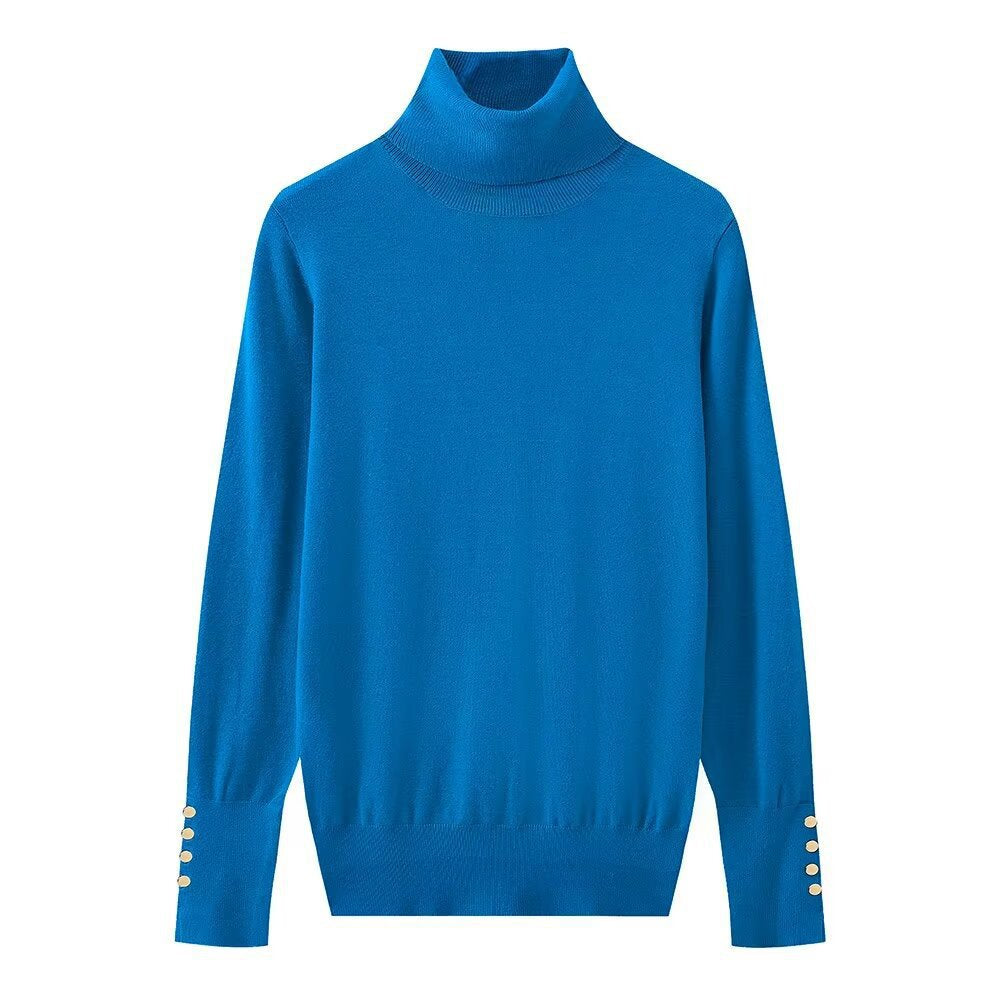 Femme Rullekravepullover med knapdetaljer Stilla