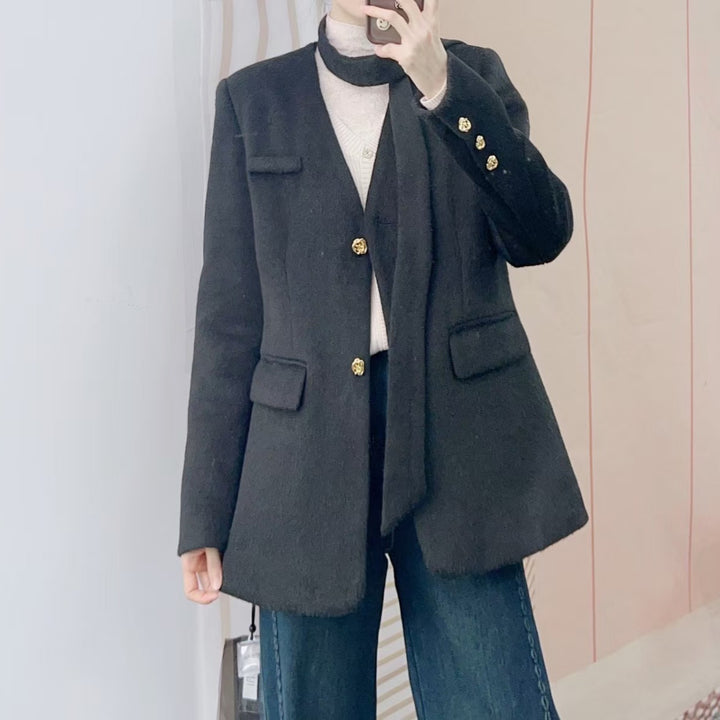 Dame Moderne Blazer med gyldne knapper og lommer Stilla