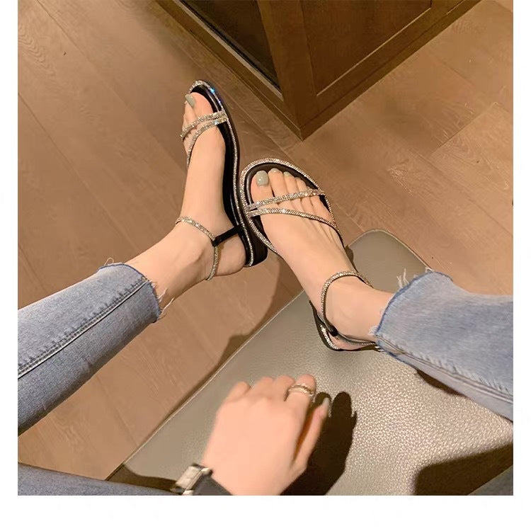 Dame Glitrende Sandaler med elegant Rem-design Stilla