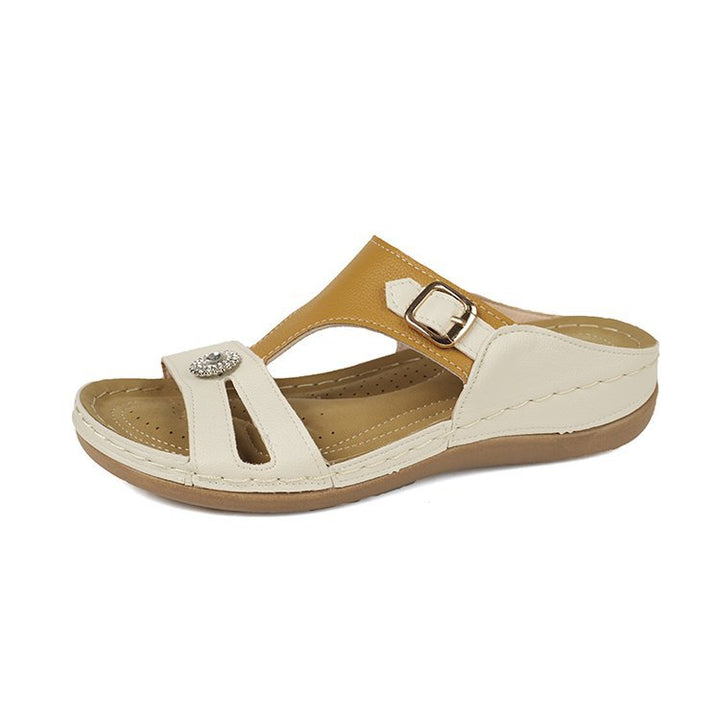 Dame Komfortable Sandaler med modisk spænde og elegant applikation Stilla