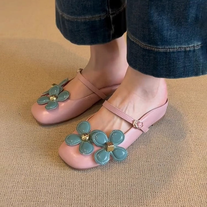 Dame Floral Akcent Slingback Ballerinaer Stilla