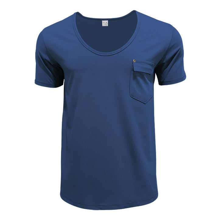 Herrer modernt funktionelt T-shirt med praktisk brystlomme-design Stilla