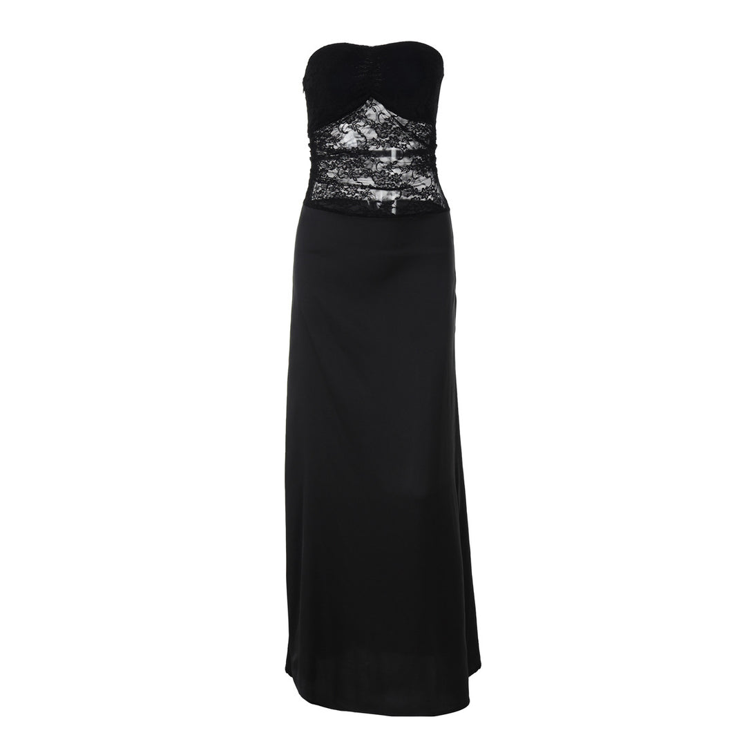 Dame Maxi-kjole med raffineret spidsetop og elegant snit Stilla
