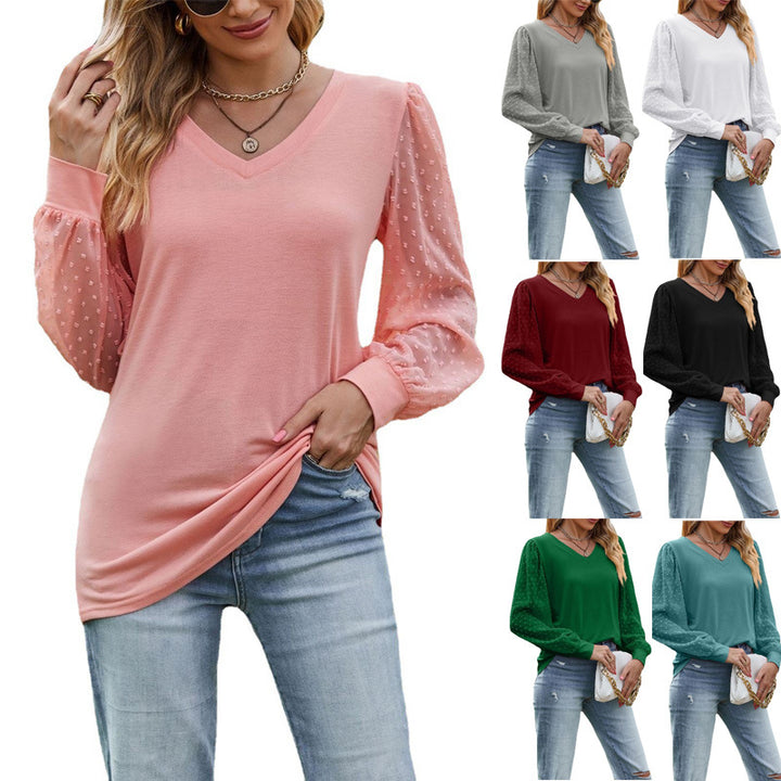 Damebluse med puffærmer og struktureret design Stilla