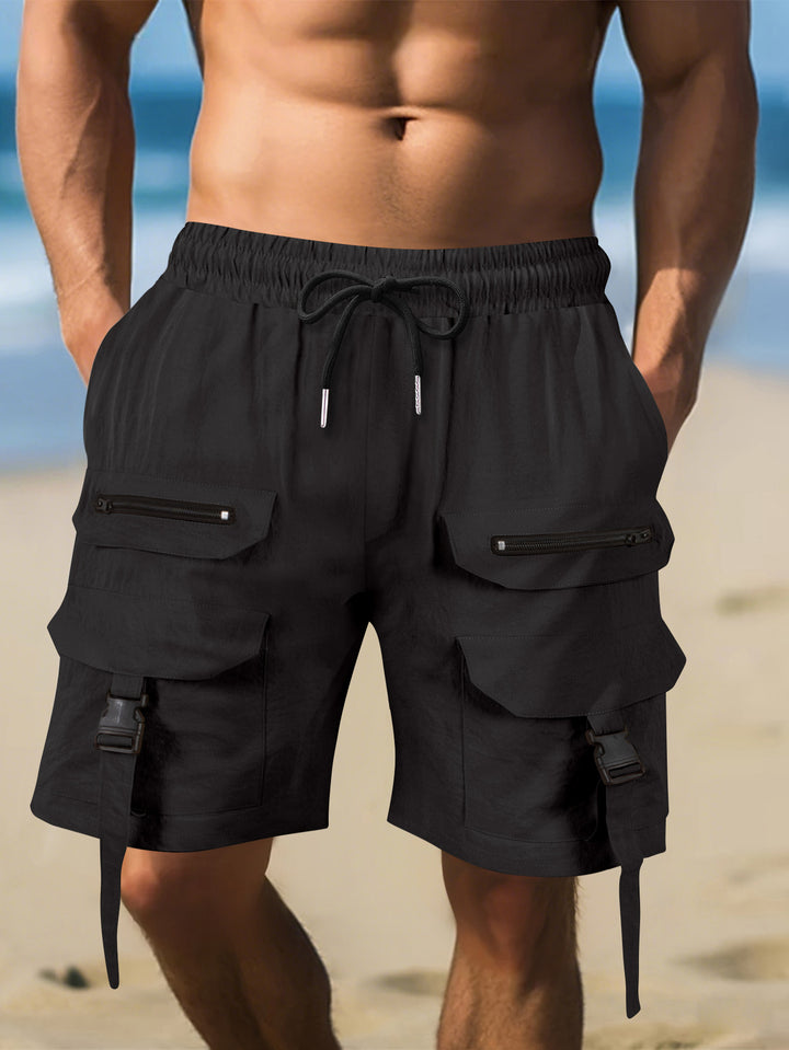 Herrer Cargo-Shorts med multifunktionelle lommer og justerbar talje Stilla