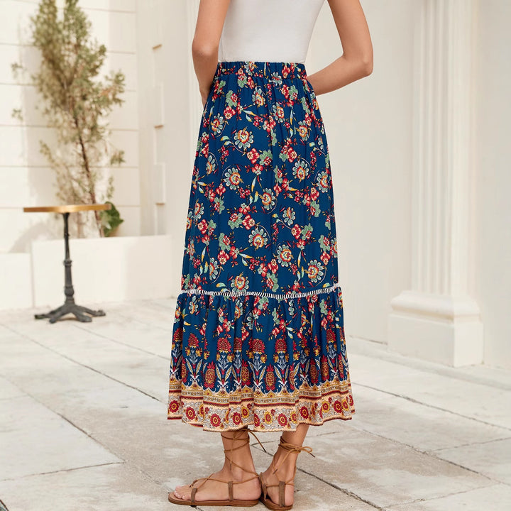 Kvinder Bohemian Floral Maxi Nederdel Stilla