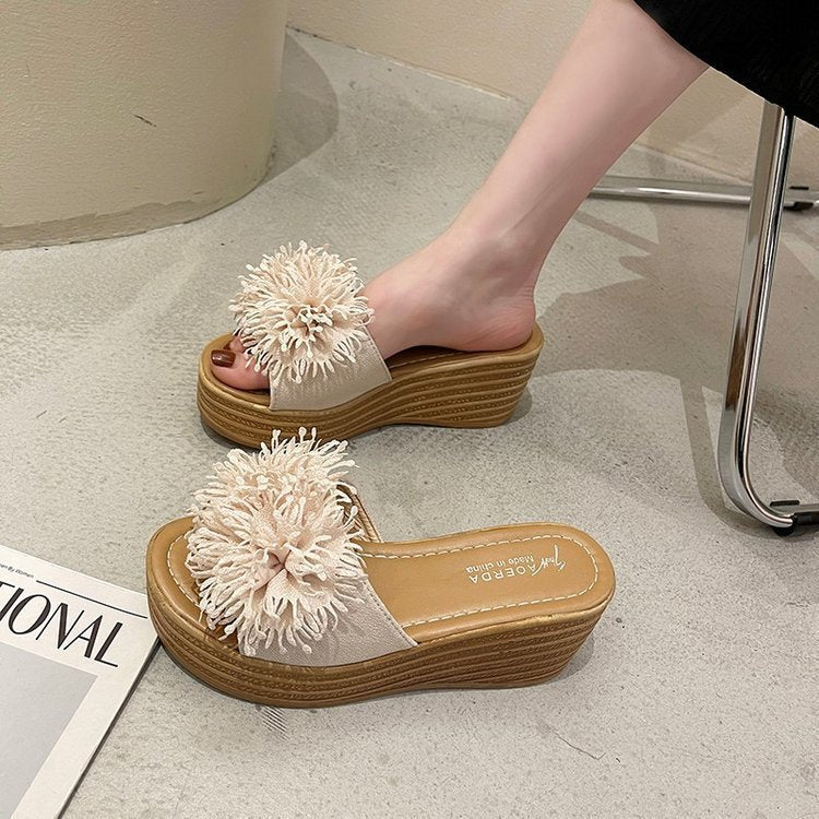Dame Slide-sandaler med elegant blomsterdekoration og skridsikker sål Stilla