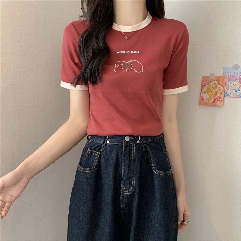 Femme Casual Grafik T-shirt med legende weekenddesign Stilla