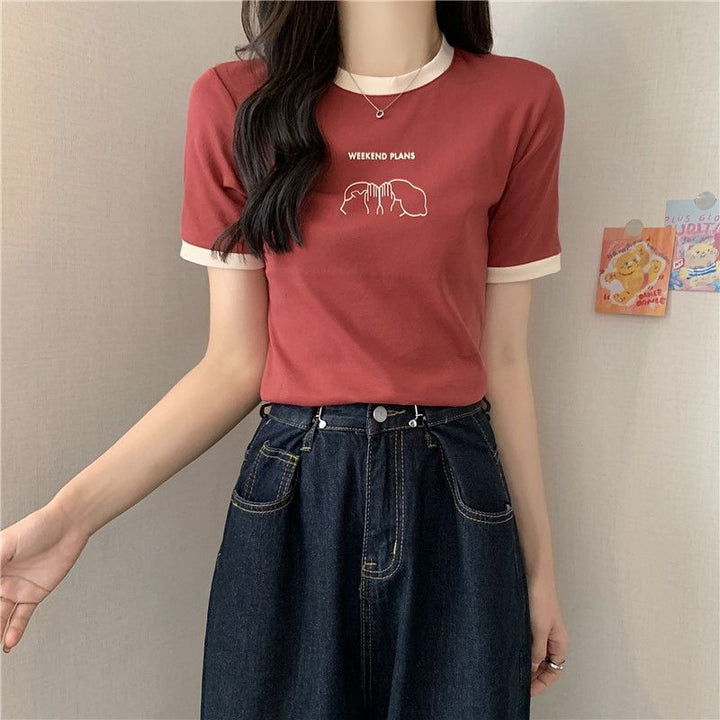 Femme Casual Grafik T-shirt med legende weekenddesign Stilla