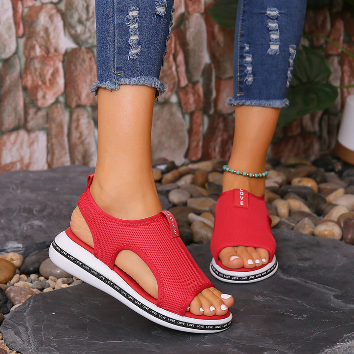 Dame Åndbare Slip-On Sandaler med åben Design Stilla
