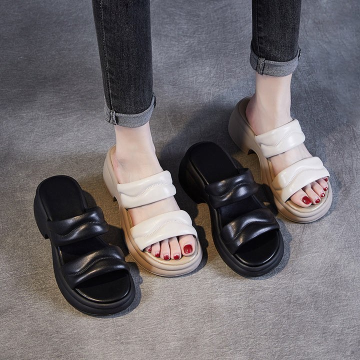 Dame Stilfulde Krydsseler Plateau Sandaler Stilla