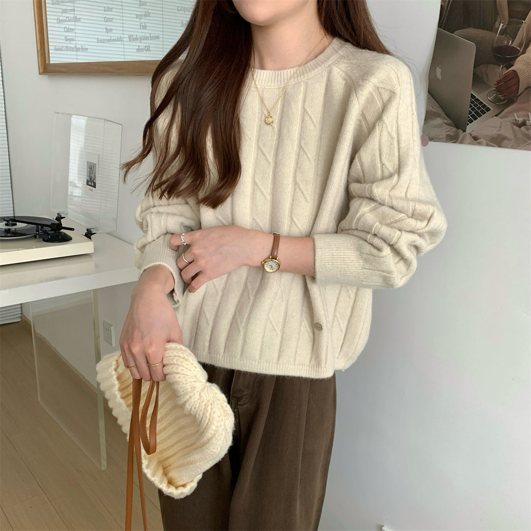 Kvinders chunky strikket sweater med elegant rib design og afslappet pasform Stilla