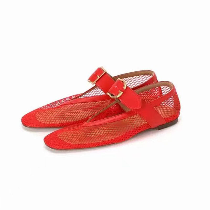 Femme Stilfulde Mesh-Stropper-Flade-sko Stilla