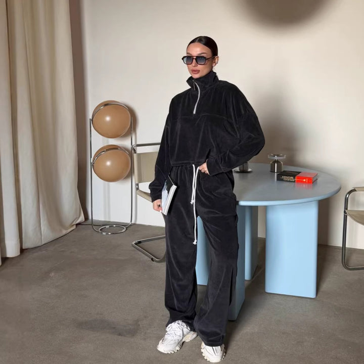 Kvinders sporty zip-top og komfortable joggers Skovae