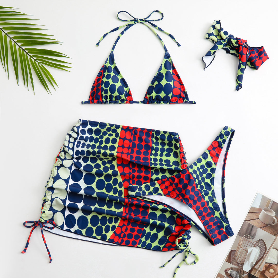 Dame bikini-sæt med trendy prikkemønster og justerbare stropper Stilla