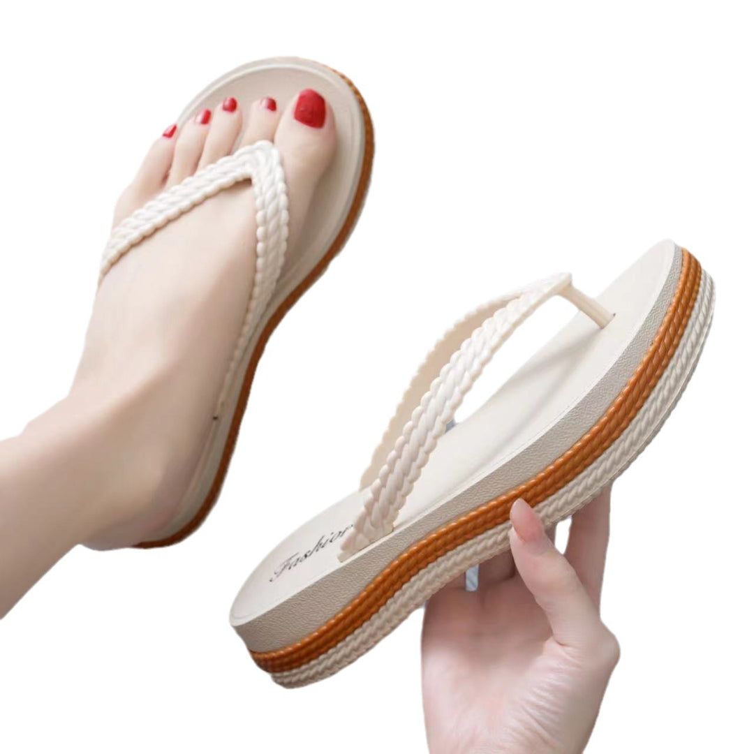 Dame Komfortable Flip-Flops med flettede remme og ergonomisk sål Stilla
