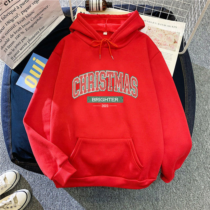 Kvindernes hætte sweatshirt med festligt juletmotiv Skovae