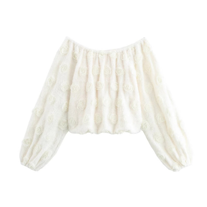 Femme Off-Shoulder Ruffles Blomst Bluse Stilla