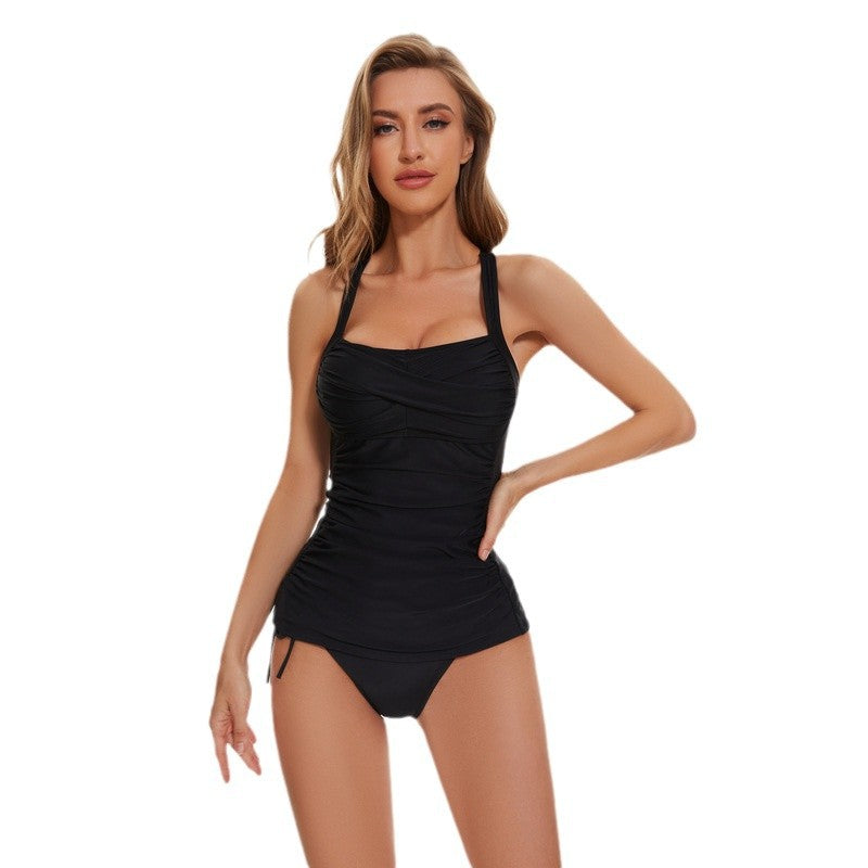 Dame Tankini med elegant rynkning og justerbare stropper Stilla