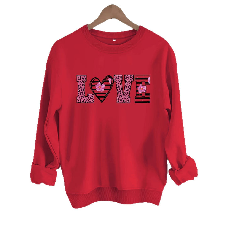 Kvinders sweatshirt med moderne leopard hjerte design og behagelig pasform Stilla