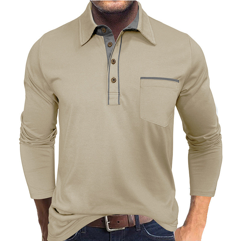Herre Langærmet Poloshirt med moderne krave Stilla