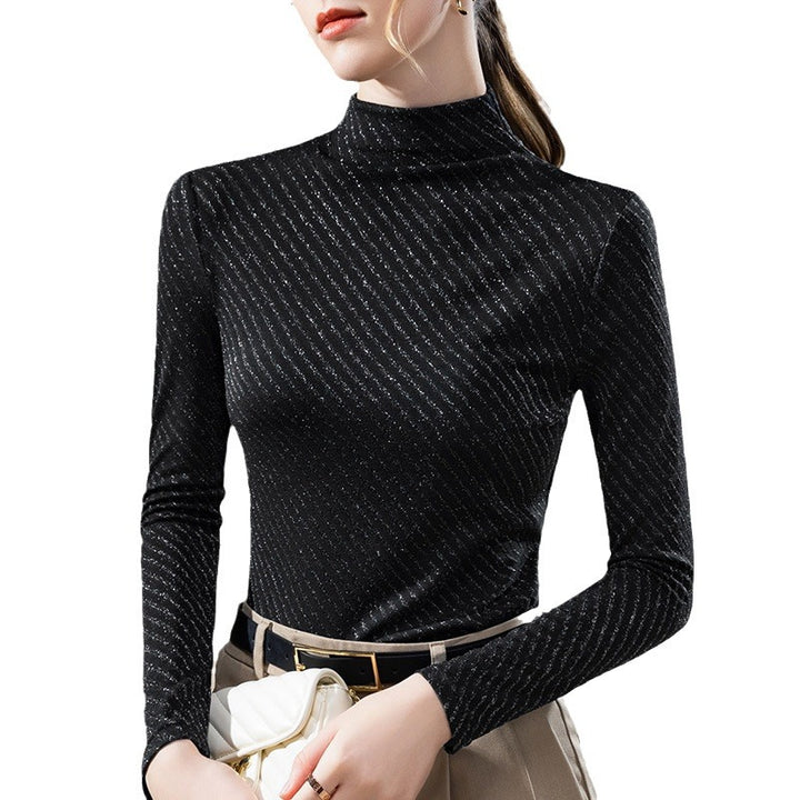 Dame Turtleneck-top i fin ribbet materiale med elegant struktur Stilla