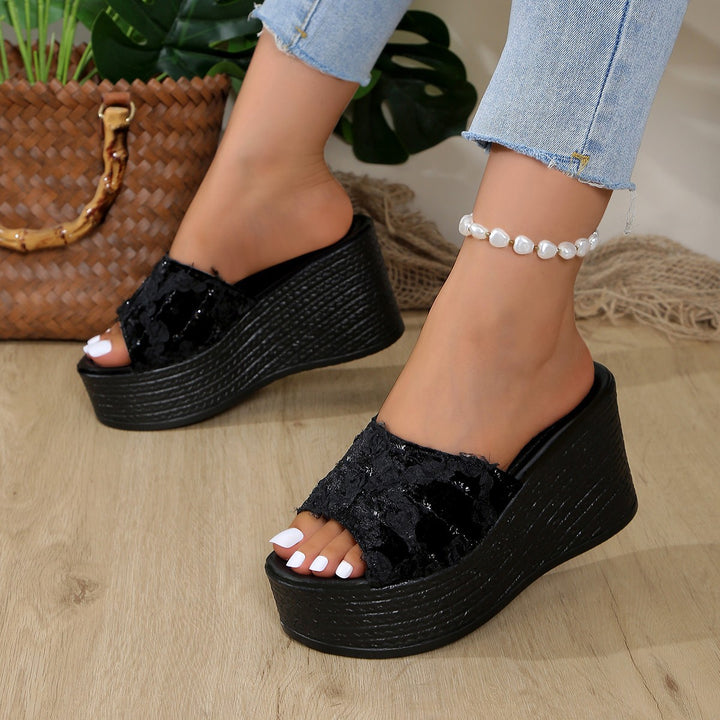 Dame mode Plateau-sandaler med dekorativt frynse-design Stilla