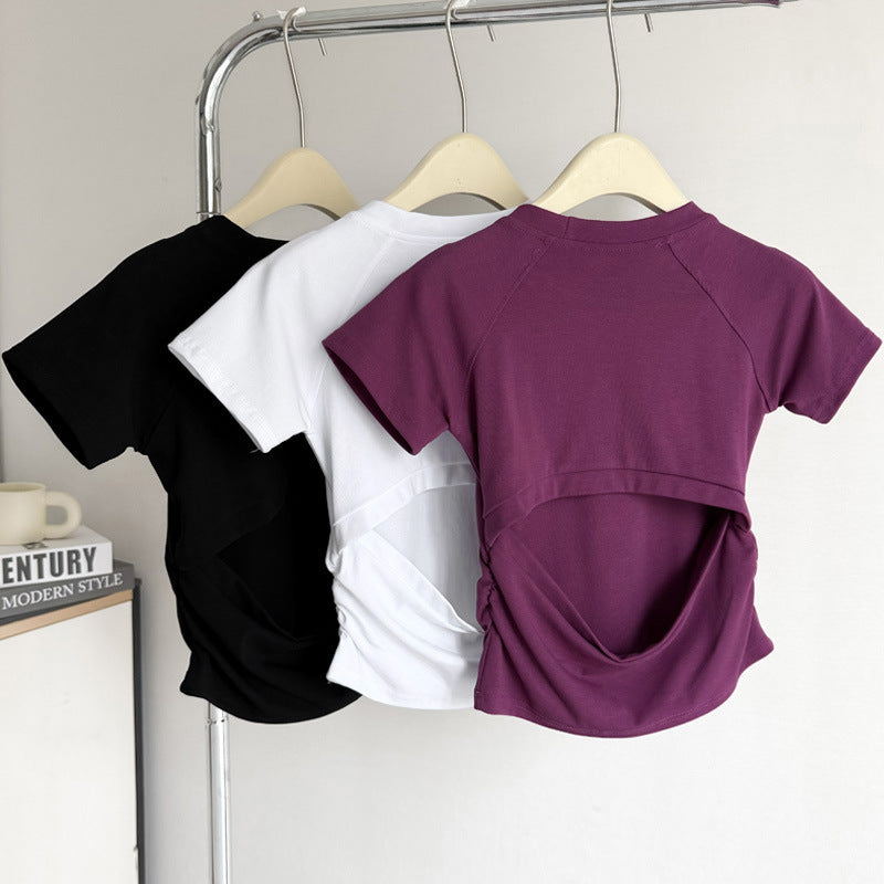 Femme Split-Back Fritid T-Shirt Stilla