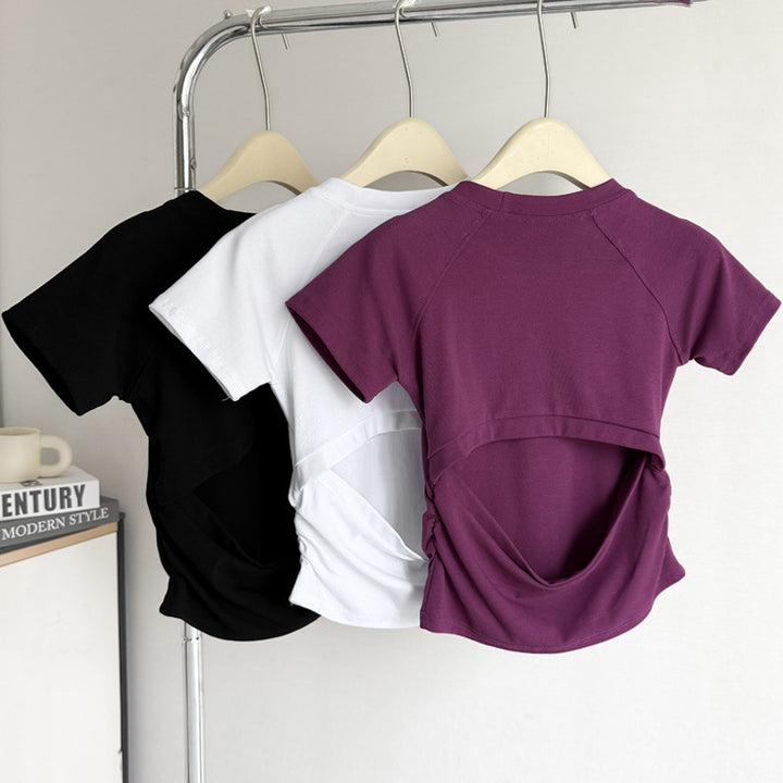 Femme Split-Back Fritid T-Shirt Stilla