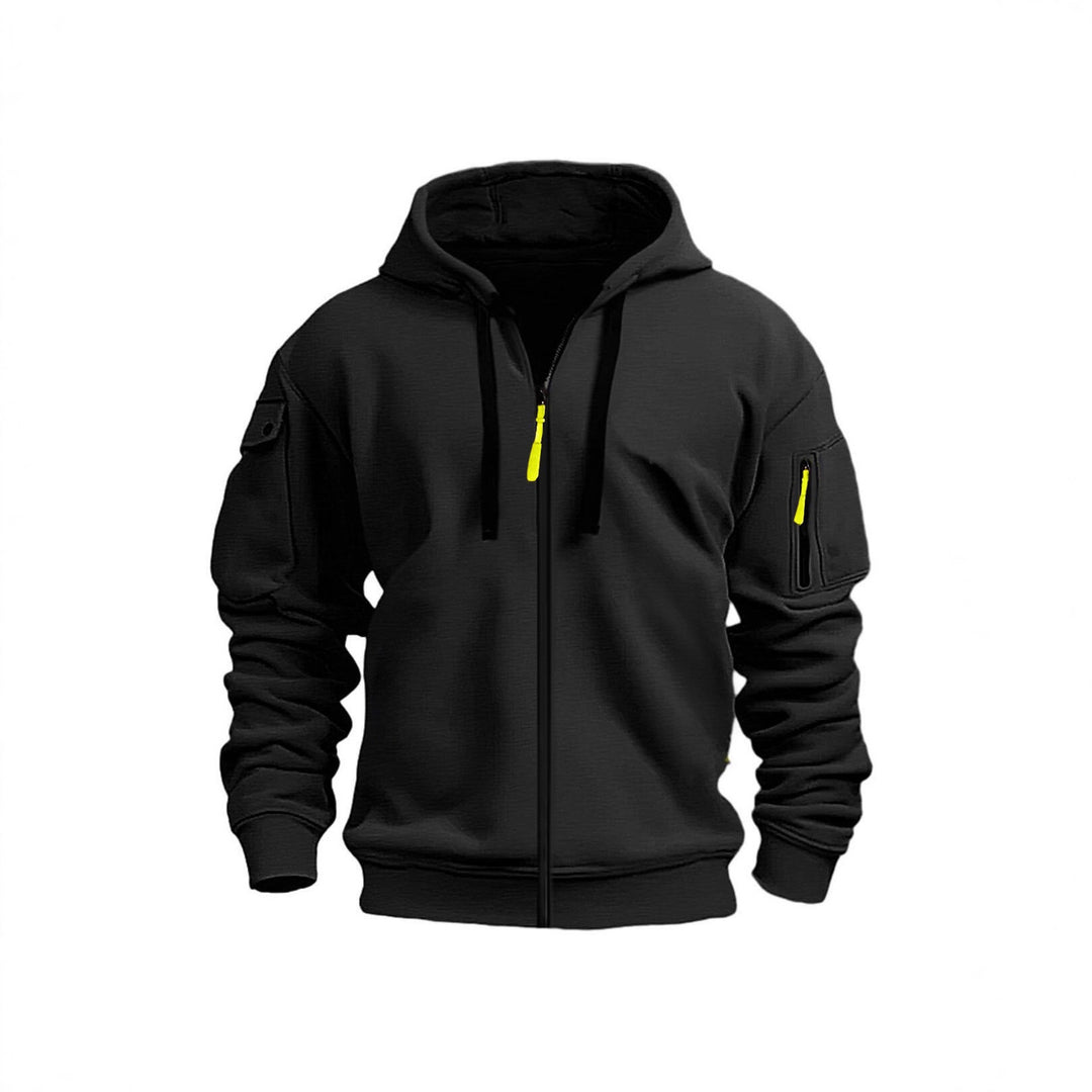 Herre hoodie jakke med funktionelle lynlås lommer og moderne snit Skovae
